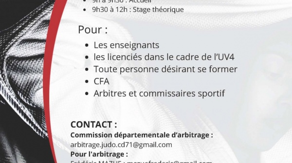 Stage Arbitrage Départemental n° 1 - Mâcon Dimanche 9 Novembre 2025